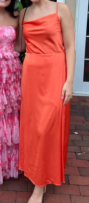 Satin Dress Orange thumbnail 1