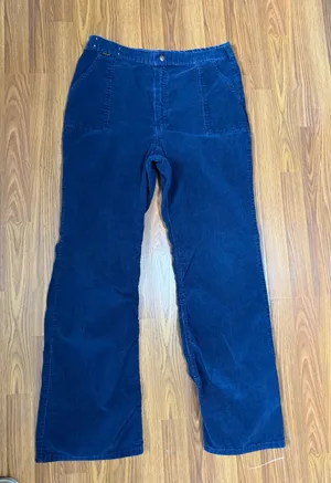 VTG Wrangler Corduroy Blue Wide Leg Pants Size 18. Made in USA thumbnail 1