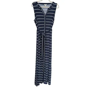 ✨TALBOTS  BUTTON-FRONT STRIPE JERSEY MAXI SZ LARGE DRESS✨ thumbnail 6
