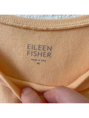 Eileen Fisher Stretch Organic Cotton Tank Top Tangerine Size Medium Minimalist thumbnail 4