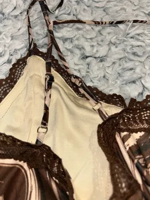 Princess Polly NWT Ivan Top Brown Cream Swirl with Hooks thumbnail 6
