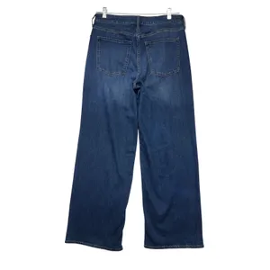 Old Navy High-Rise‎ Wow Wide Leg Jeans Womens 12 Medium Dark Wash Blue Denim NWT thumbnail 4