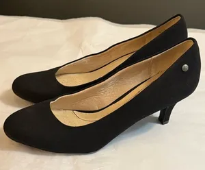 LifeStride Soft System Black‎ Fabric Pumps Kitten Heels Womens 11M Round Toe thumbnail 1