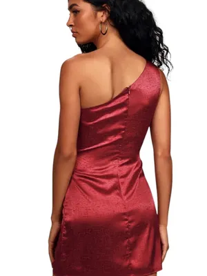 Lulus Dress‎ Lisette One Shoulder Mini Dress Burgundy Red Womens Size Small New thumbnail 4