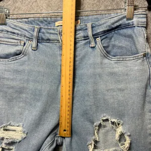 Levis 721 High Rise Skinny Jeans Distressed Ripped Light Wash Size‎ 30 Raw Hem thumbnail 5