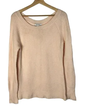 White House Black Market WHBM Blush Pink Bateau Neck Pullover‎ Sweater M thumbnail 1