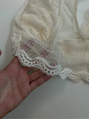 Victorias Secret Dream Angels Bralette Floral Lace Corset Unlined Ivory Cream thumbnail 6