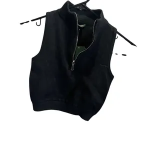 Wild‎ Fable Womens Sleeveless Crop Half Zip Sweater XXS Black thumbnail 2