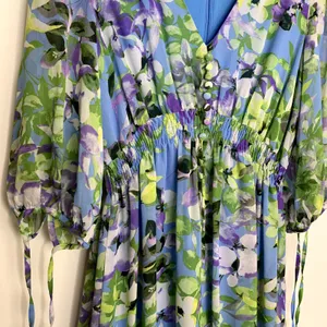 Taylor Floral Chiffon Mini Dress Enchanted Bloom Floral Womens Size 6 thumbnail 7