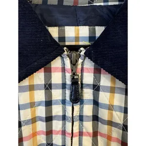 Talbots Quilted Blue‎ Pink Yellow Plaid Check Jacket Coat Zip Size XS Preppy thumbnail 9