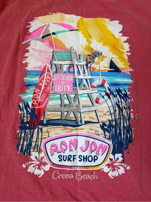 Ron John surf shop comfort colors Pink Short-Sleeve Graphic Tee size large thumbnail 4