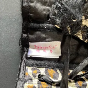 VAACODOR Women’s Leopard Print Corset Side Zip Back Tie Lace Bows Sz XXL Y2K EUC thumbnail 7