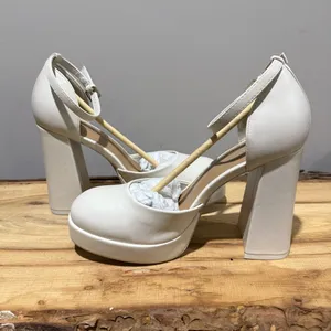 Call it Spring Vegan Anabelle White Chunky‎ Platform Heels Size 9 thumbnail 8