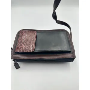 Western Woven Heart Concho Crossbody Wallet Bag Brown Black Ornate Corners thumbnail 4
