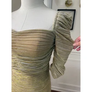Miss Circle Sorrel Gold Ruched Chiffon Long Maxi Dress Formal Gown $250 M thumbnail 6