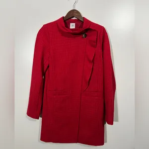 Cabi Celebration Coat in Red Micro Houndstooth Size S Blazer Jacket Style #3546 thumbnail 5