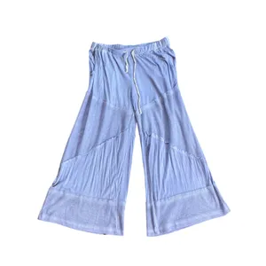 POL Purple Patchwork Wide Leg Lounge Pants Lavender Knit TKP20 Size M/L Boho thumbnail 2