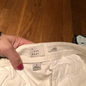 A New‎ Day Womens White Stretch Straight Leg Chino Pants Size 6 Business Casual thumbnail 3