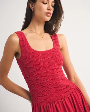 Abercrombie & Fitch Sydney Smocked Reversible Neckline Knit Midi Dress thumbnail 2