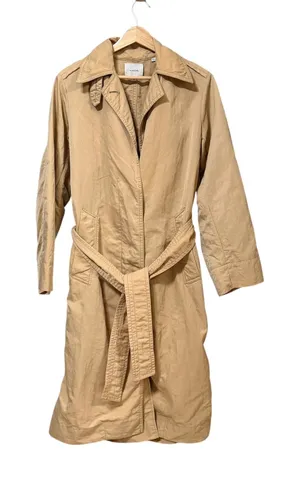 Vince Womens Tan Khaki Belted Nylon Trench Coat V860691416 Size Small thumbnail 1