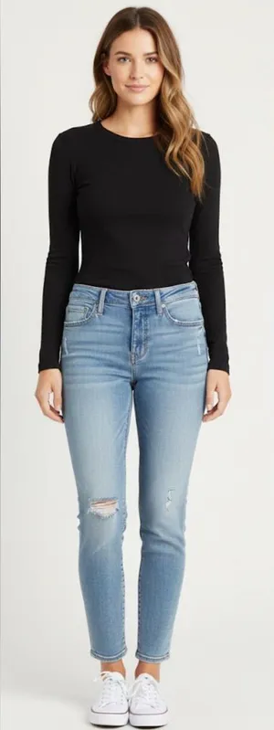 American Eagle Outfitters Artist Crop Super Stretch Jeans Size 8 thumbnail 1