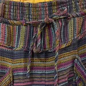 Free People Sweet Escape High‎ Waist Harem Woven Striped Pants Pouch Pockets XS thumbnail 8