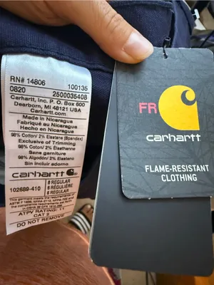 NWT Carhartt Flame Resistant Rugged Flex Navy Blue Canvas Original Fit Pants thumbnail 3