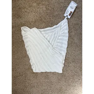 Women White One Shoulder Crochet‎ Swim Cover Up Dress Asymmetrical Size S thumbnail 5