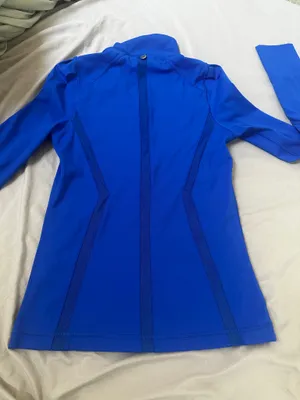 LJ Black Womens Activewear Track Jacket Blue Full Zip Pockets Stretch thumbnail 4