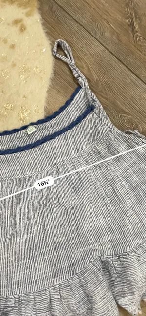 Aerie Blue Striped Ruffle Tank Top thumbnail 3
