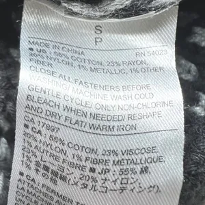 Banana‎ Republic Womens Size Small Metallic Textured Knit Cardigan Sweater Black thumbnail 5