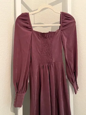 Lichi midi dress in a dusty plum/mauve shade thumbnail 6