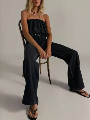 FREE PEOPLE NWT We The Free Stride Straight 'n Wide Jeans / Miles To Go thumbnail 5