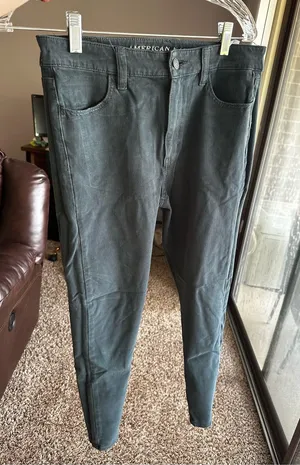 American Eagle Outfitters Women’s Dark Teal Slim Jeans thumbnail 1