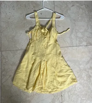 Free People Vivi Lace Trim Yellow Mini Dress thumbnail 4