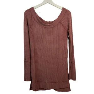 We The Free People Size S Tunic Top Kate‎ Thermal Off Shoulder Long Sleeve Mauve thumbnail 2