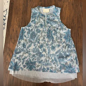 Anthropologie Shimmering Floral Blouse thumbnail 6