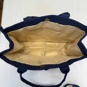 Navy Canvas Tote Bag Compartments Crossbody Work Laptop Purse Teacher Nurse NEW thumbnail 3