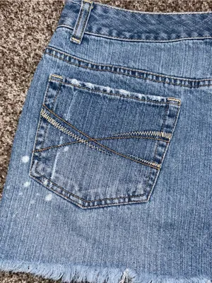 Aeropostale Light Blue Distressed Denim Mini Skirt thumbnail 11