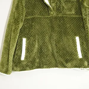 Simply Southern Women's Size Large Fleece Pullover Green Quilted Sherpa thumbnail 3
