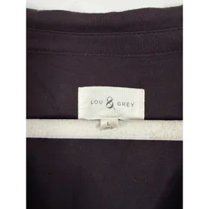 Lou & Grey Womens Sz L Black Sleeveless Stretch Pullover Top Shirt Collared thumbnail 6