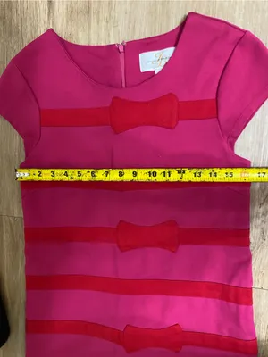 JB by Julie Brown Pink Shift Dress with Red Bow Stripes thumbnail 4
