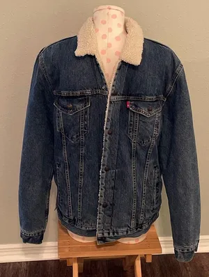 Levi's Women's Medium Wash 90s Sherpa Trucker Jacket Sz L thumbnail 8
