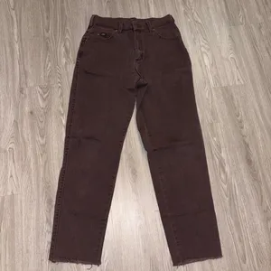 Lee Vintage Brown High Waisted Straight Leg Jeans thumbnail 3