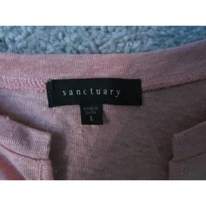Sanctuary Tank Top Large‎ Pink Linen Tie Shoulder V-Neck Sleeveless Boho thumbnail 6