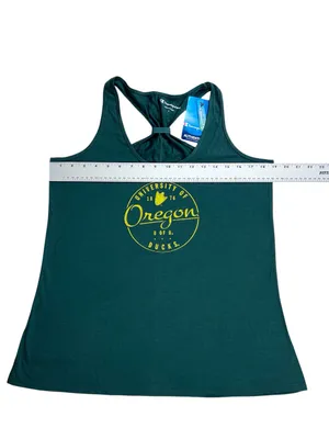 Champion University Of Oregon UO Ducks Green Logo Racerback Tank Top Size Large thumbnail 4