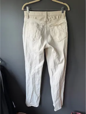 Abercrombie & Fitch 90’s Straight Ultra High Rise Cream Jeans Size 29 thumbnail 2