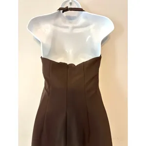 L'Academie Jade Midi Dress Brown Square Neck Halter NWT S thumbnail 14