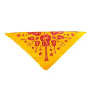 Shiner Music Festival Gold Red Guitar Star Square Scarf Bandana thumbnail 3