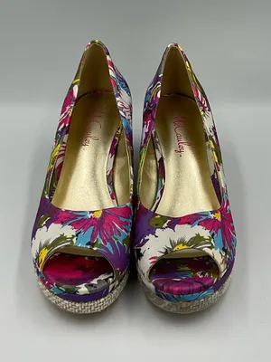 McCauley’s Floral Print Peep-Toe Wedge Women’s Size 7.5” thumbnail 5
